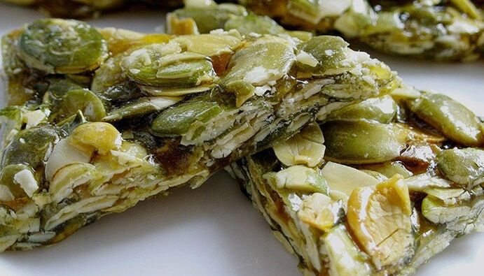 kozinaki de graines de citrouille pour vers